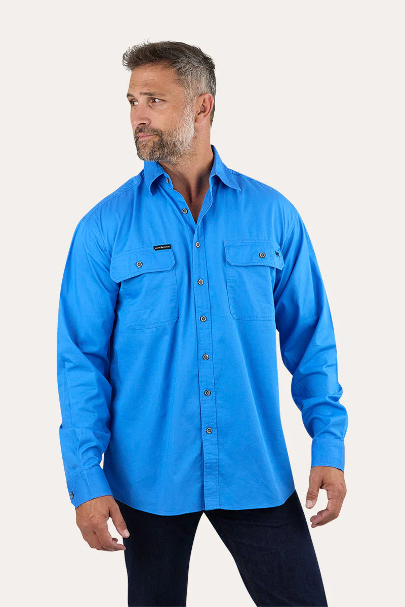 King River Full Button Work Shirt - Blue