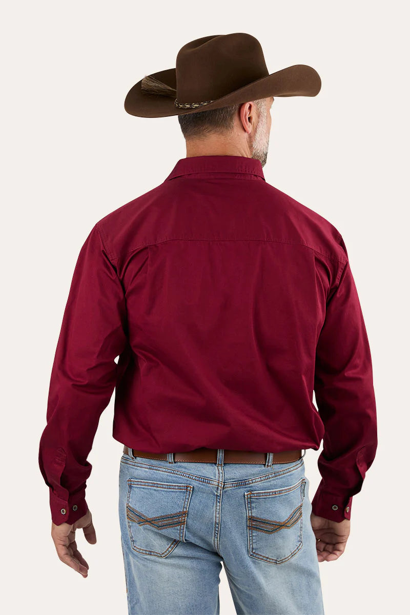 King River Full Button Work Shirt - Burgundy