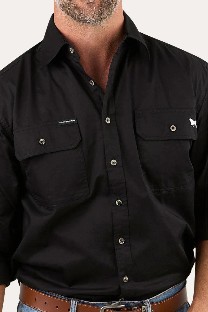 King River Full Button Work Shirt - Black