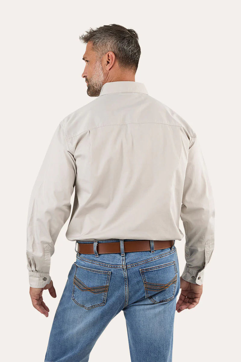 King River Full Button Work Shirt - Beige
