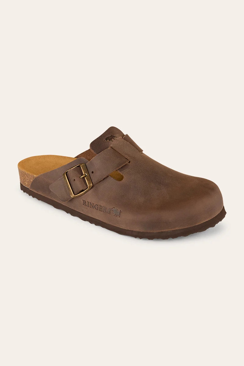 Byron - Leather Cork Clog - Tobacco