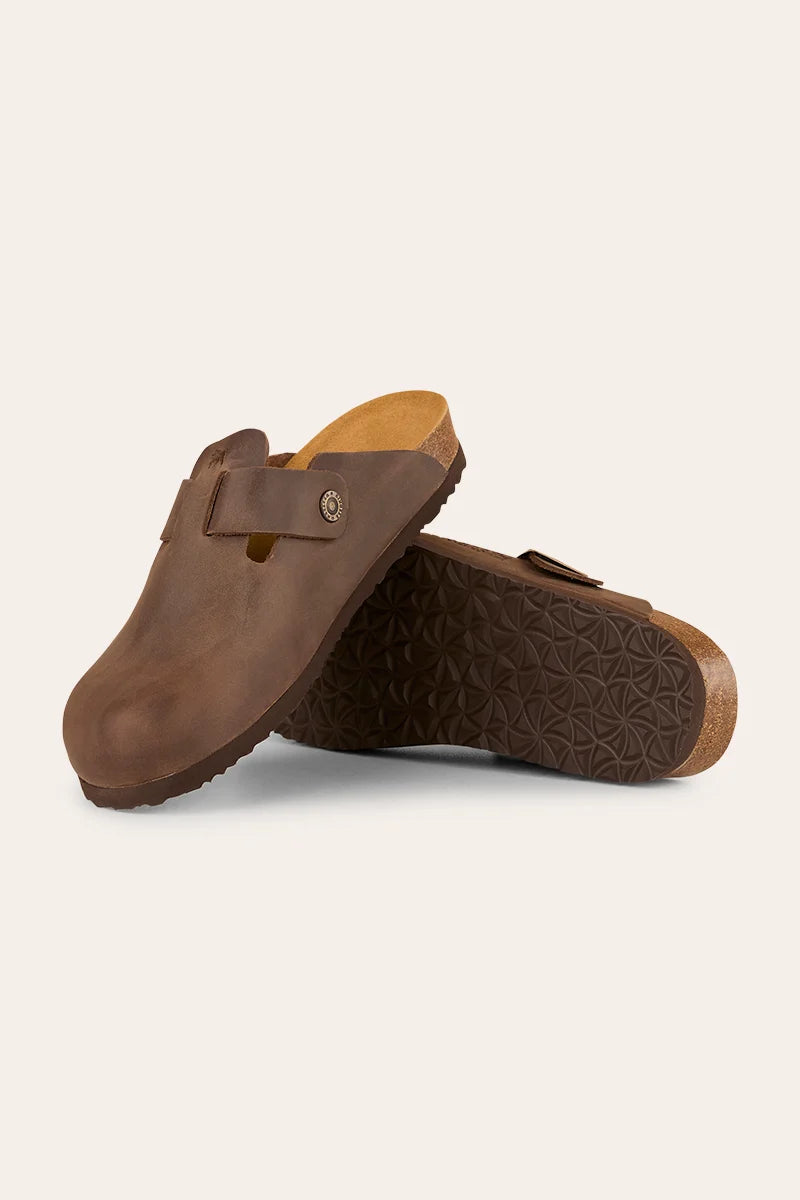 Byron - Leather Cork Clog - Tobacco