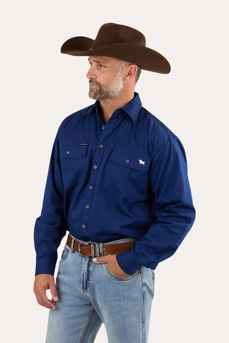 King River Full Button Work Shirt - Navy