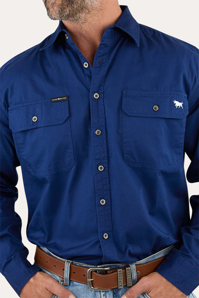 King River Full Button Work Shirt - Navy