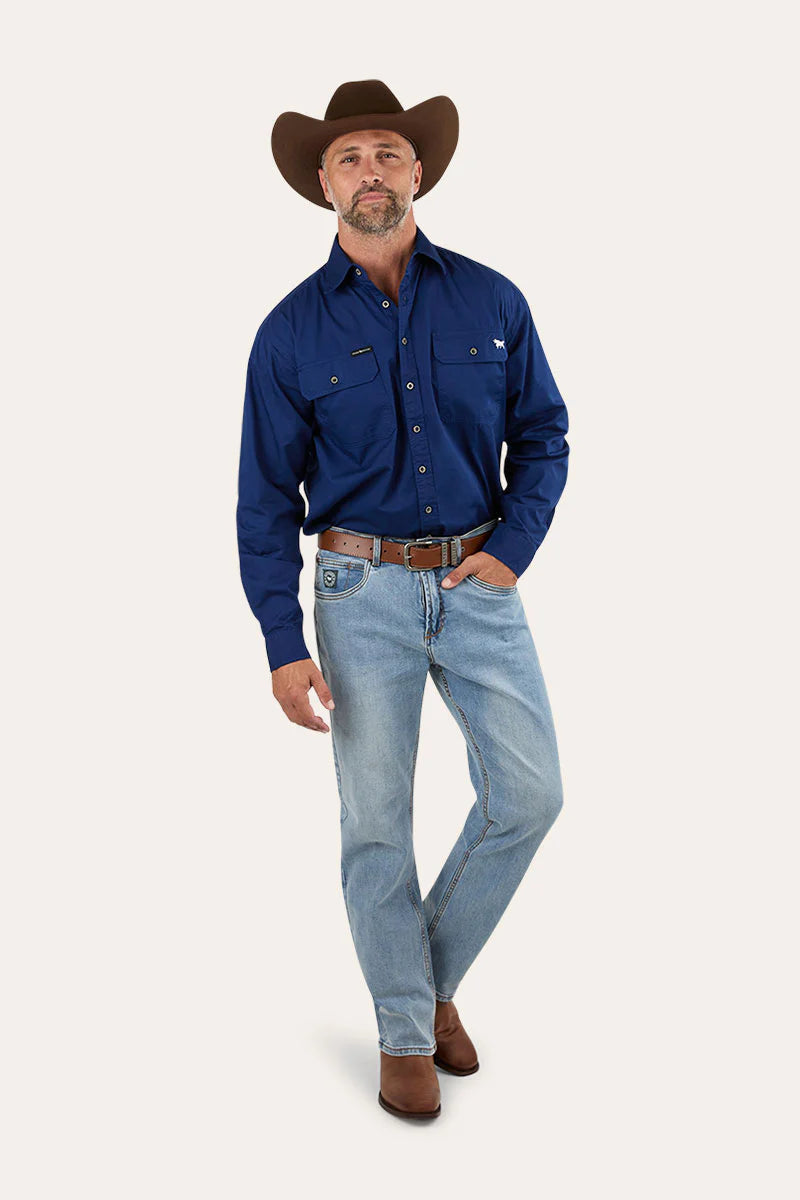 King River Full Button Work Shirt - Navy