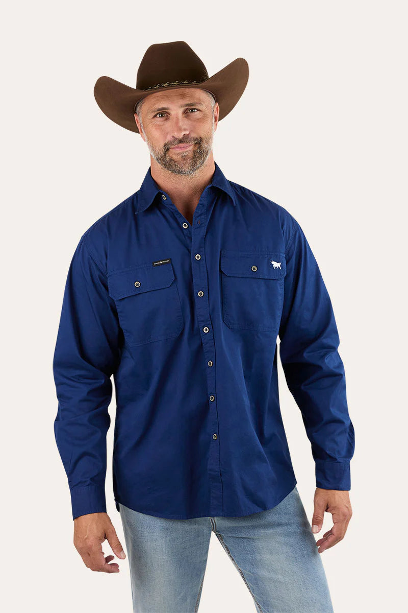 King River Full Button Work Shirt - Navy