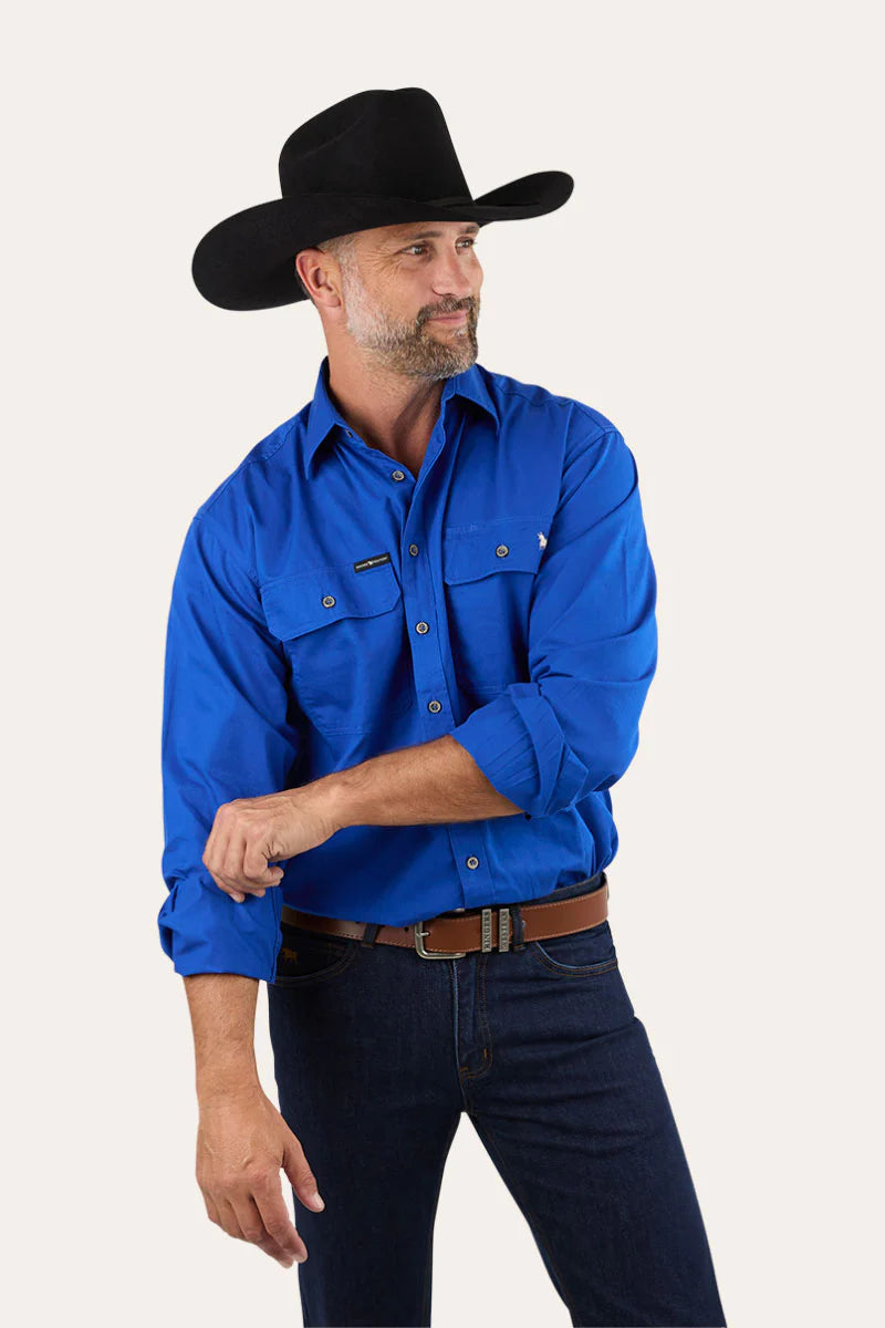 King River Full Button Work Shirt - Royal