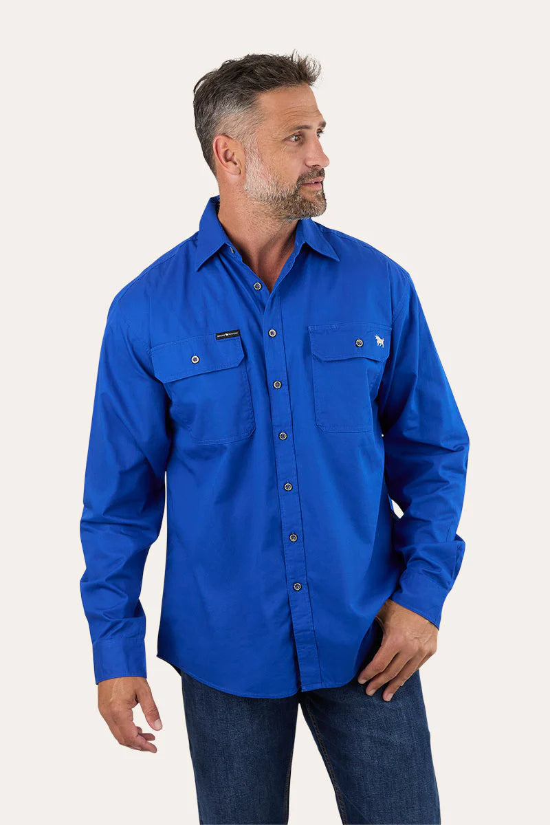 King River Full Button Work Shirt - Royal
