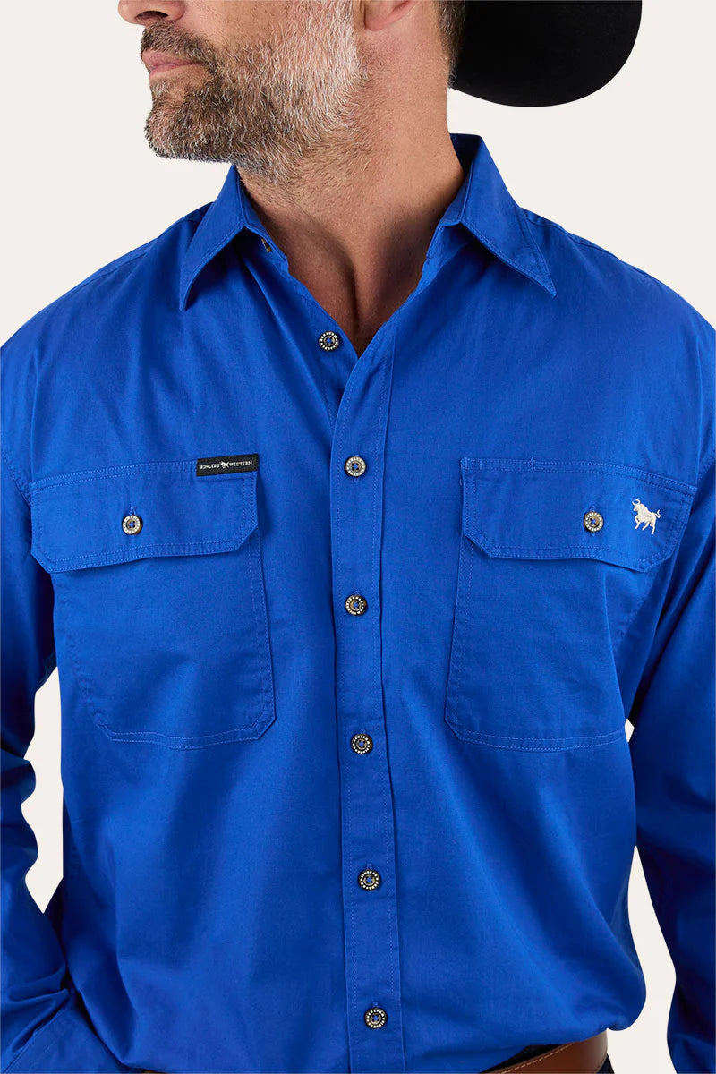 King River Full Button Work Shirt - Royal