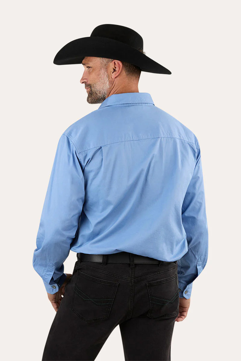 King River Full Button Work Shirt - Denim Blue