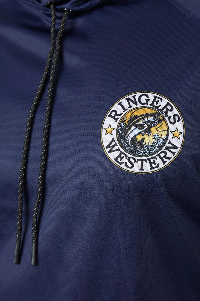 Big Catch Hooded Fishing Jersey - Navy