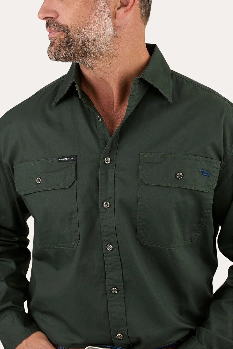 King River Full Button Work Shirt - Cargo Khaki