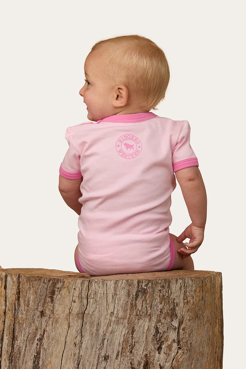 Howdy Cowgirl Babies SS Romper - Ballet Pink