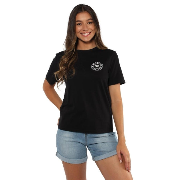 Signature Bull Ringers T-Shirt - Black with White Print