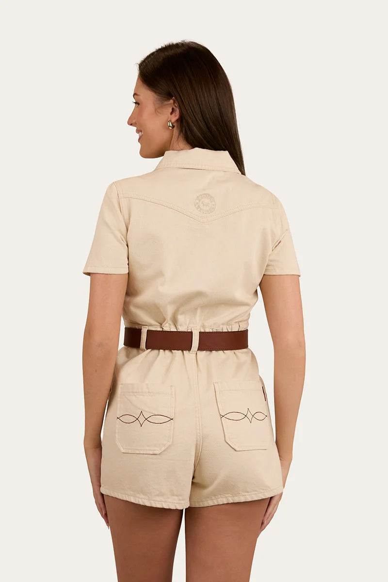 Narooma Women’s Denim Playsuit - Off White