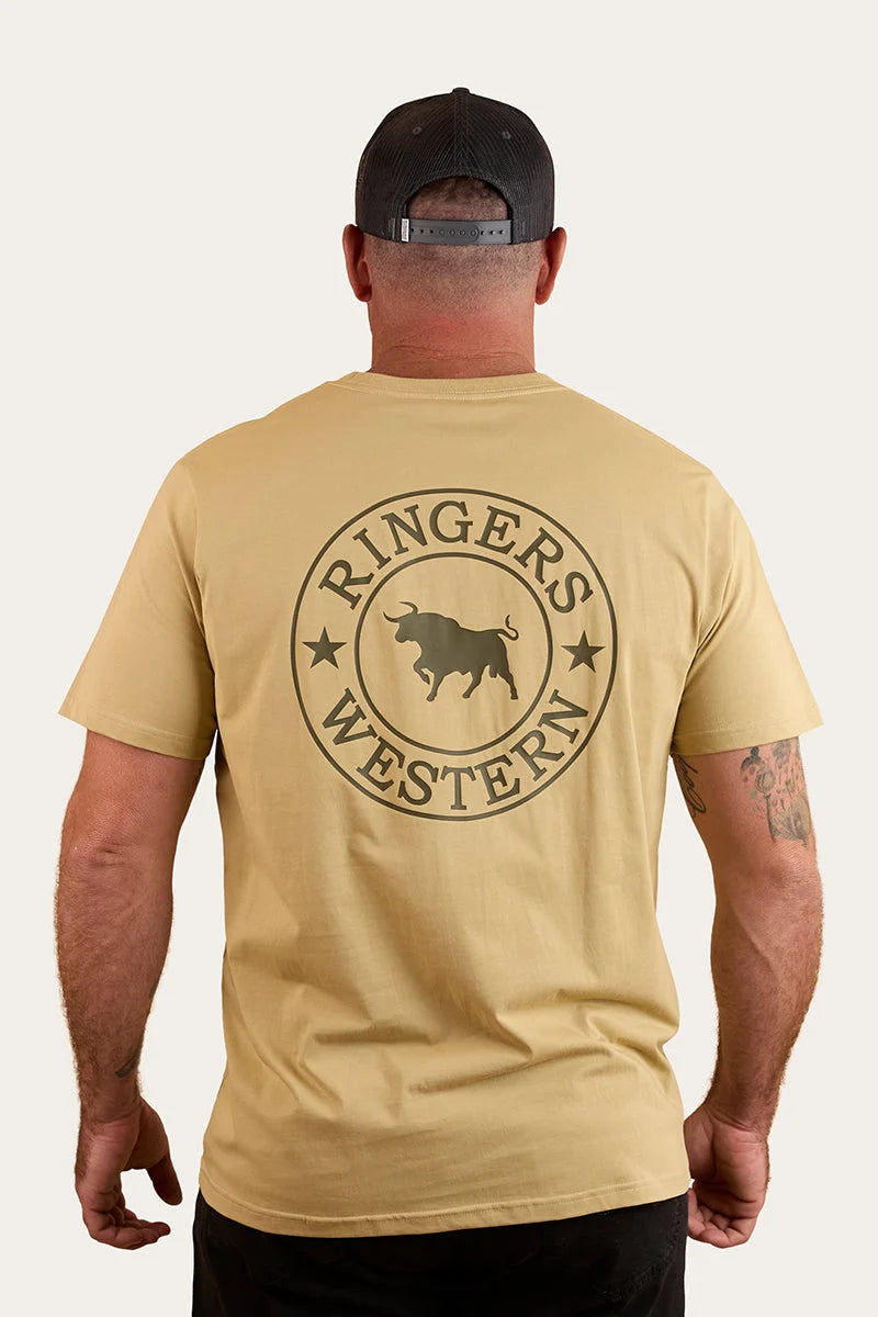 Signature Bull Men’s Loose T-Shirt - Pale Olive/ Military Green