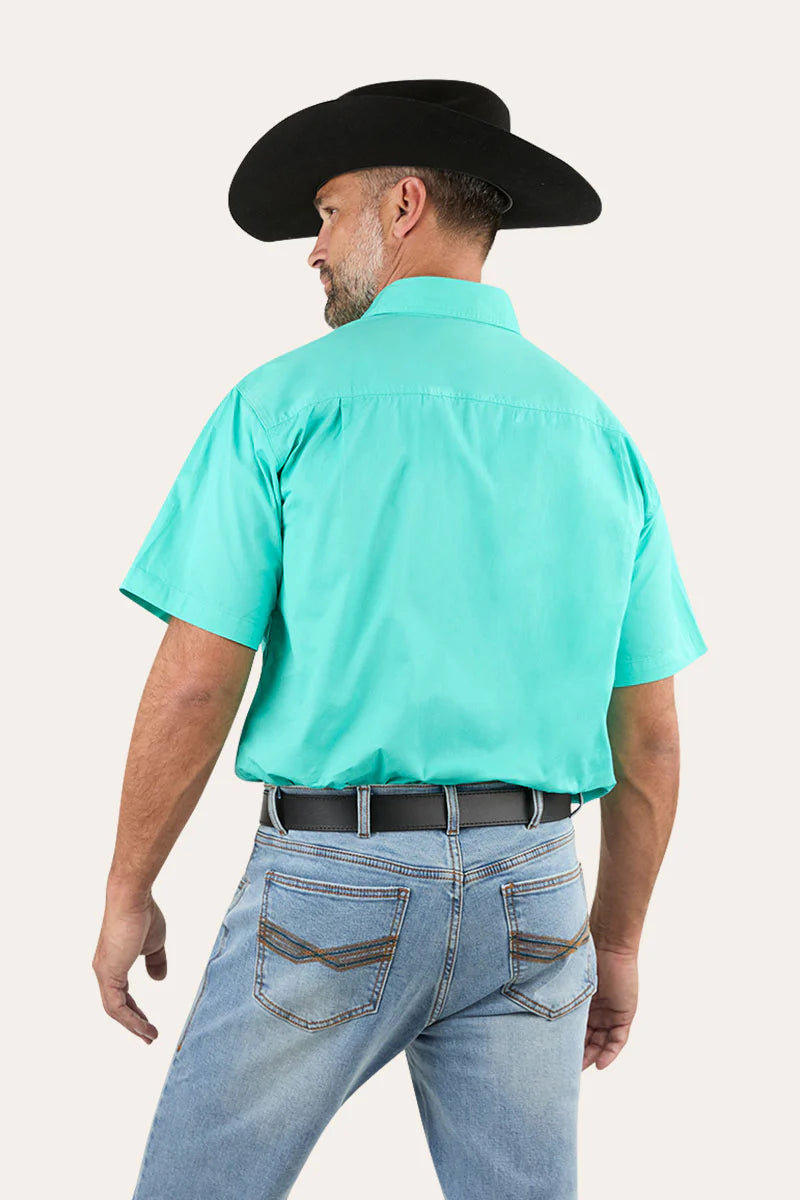 Lake Argyle Mens Short Sleeve Full Button Work Shirt - Mint