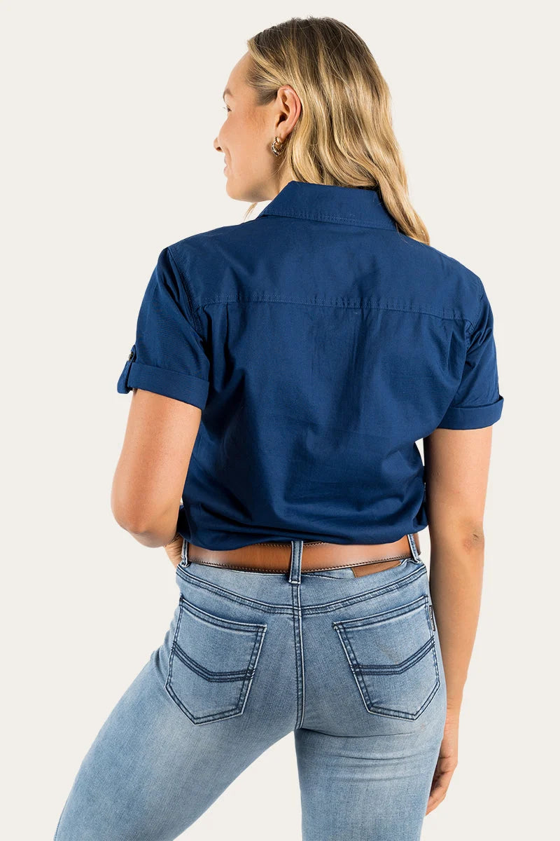 Jules Womens Full Button Short Sleeve Work Shirt