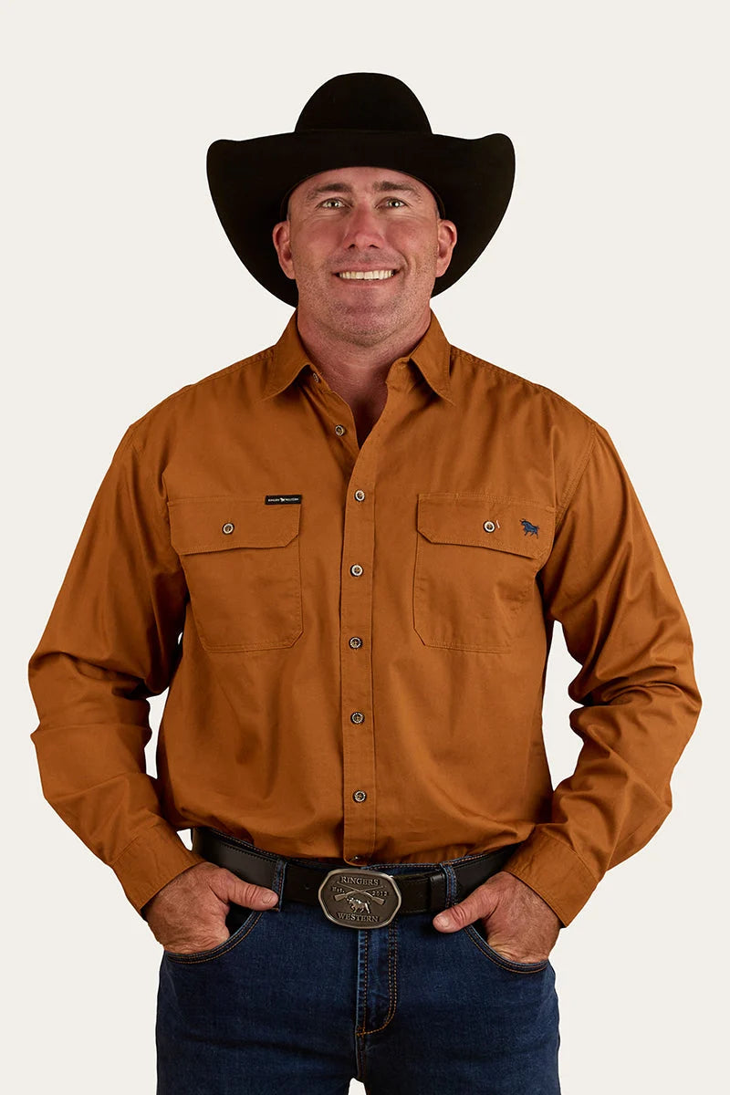 King River Full Button Work Shirt - Tobacco