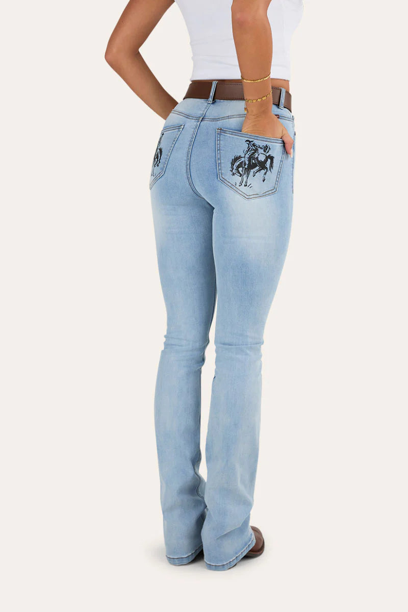 Penny Rodeo Women’s High Rise Bootleg Jean - Vintage Light Blue Wash