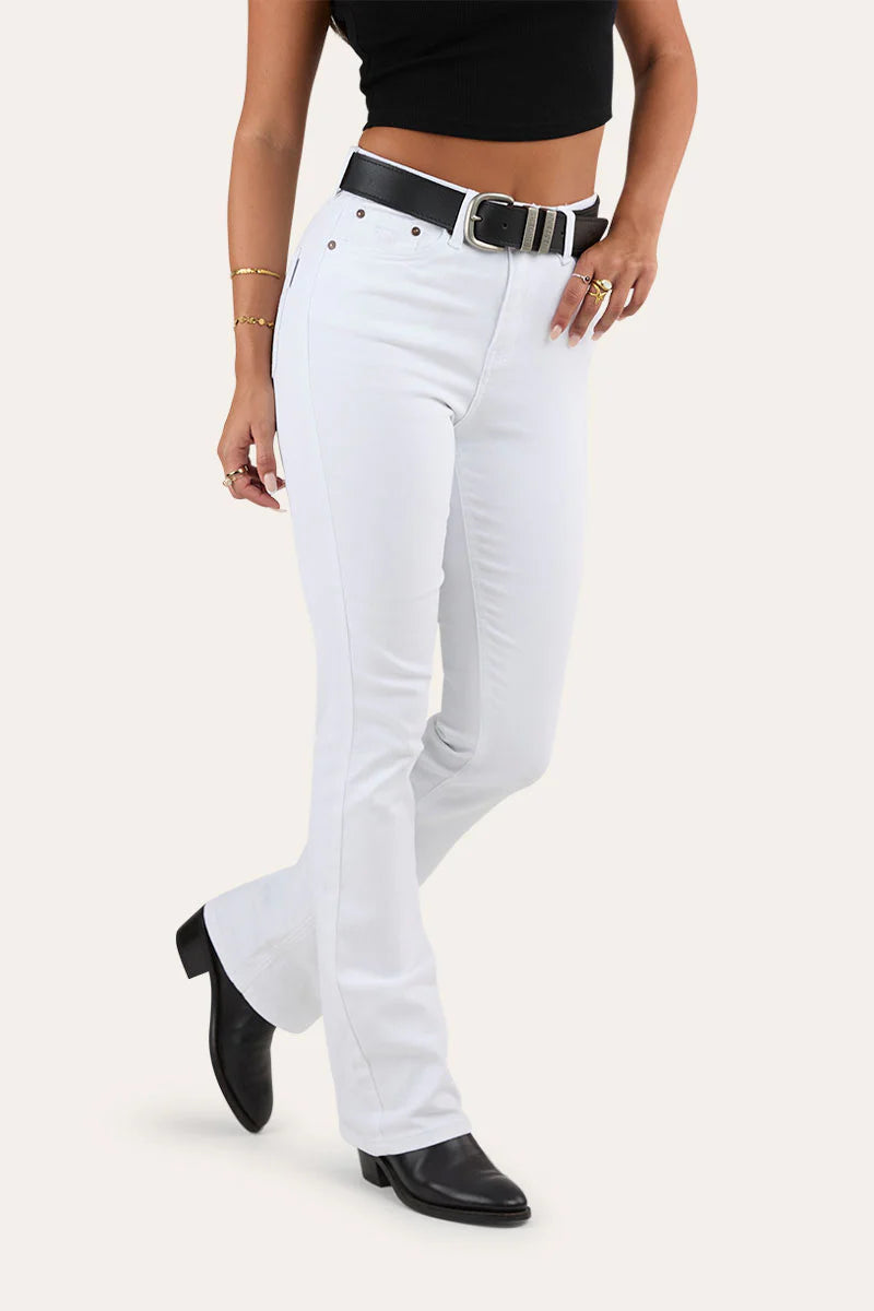 Penny Women’s High Rise Bootleg Jean - White