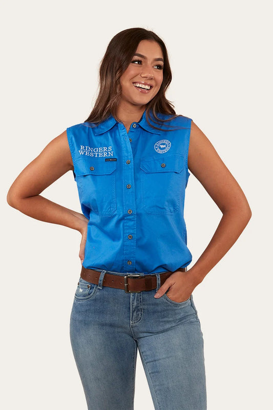Signature Jillaroo Womens Sleeveless Work Shirt - Blue