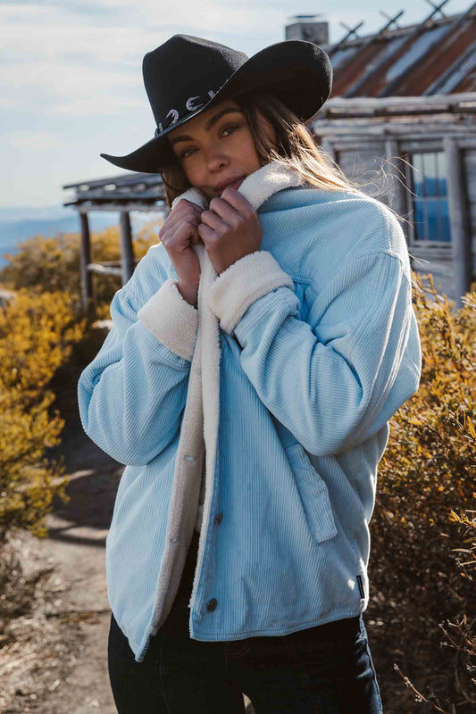 Lacey Women’s Sherpa Jacket - Ice Blue