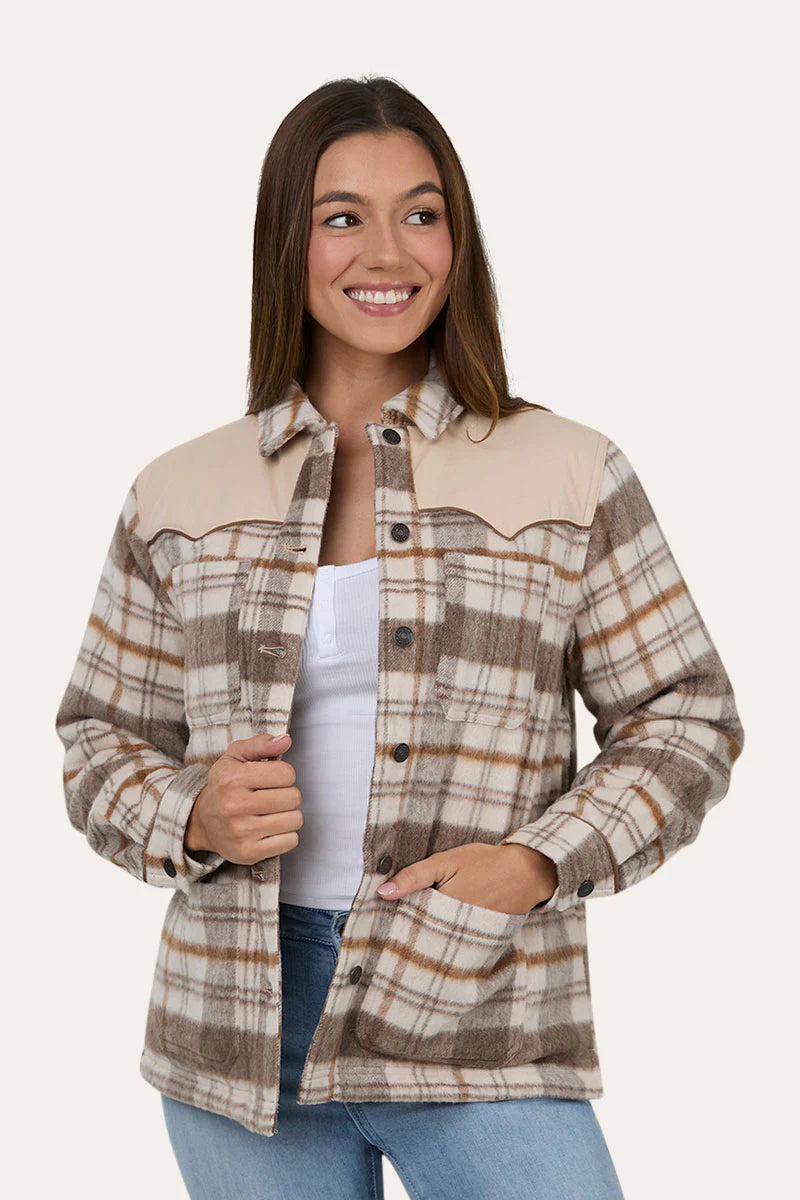 Wildwood Women’s Western Check Jacket - Off White/Brown