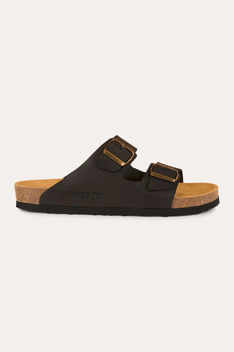 Ashford - Leather Cork Sandal - Black