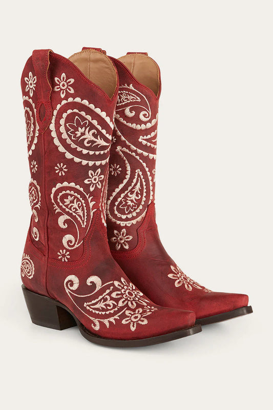 Olivia Womens Cuban Heel Western Boot