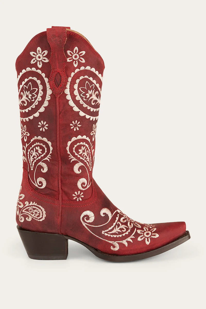 Olivia Womens Cuban Heel Western Boot