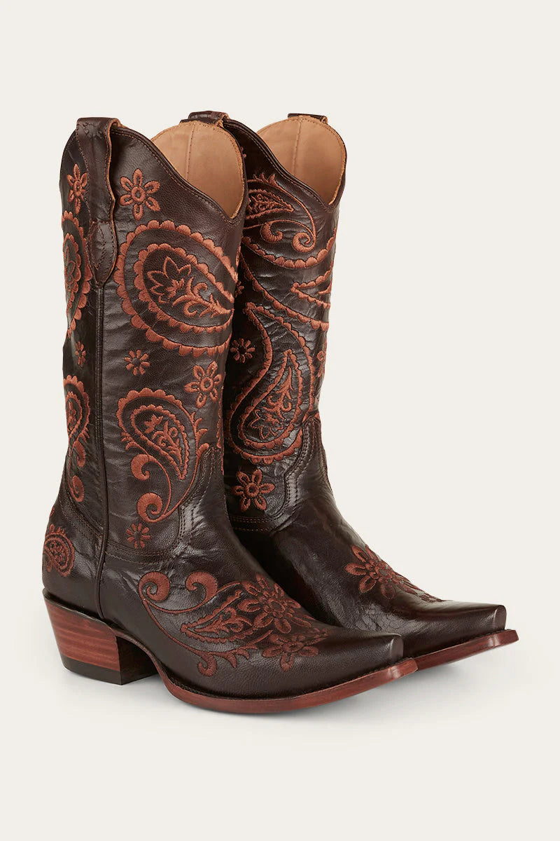 Olivia Womens Cuban Heel Western Boot