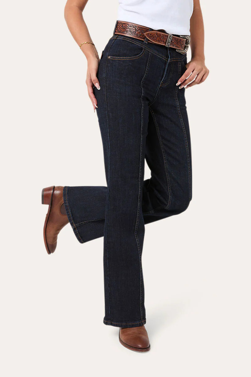 Edith Woman’s High Rise Bootleg Jeans - Dark Blue