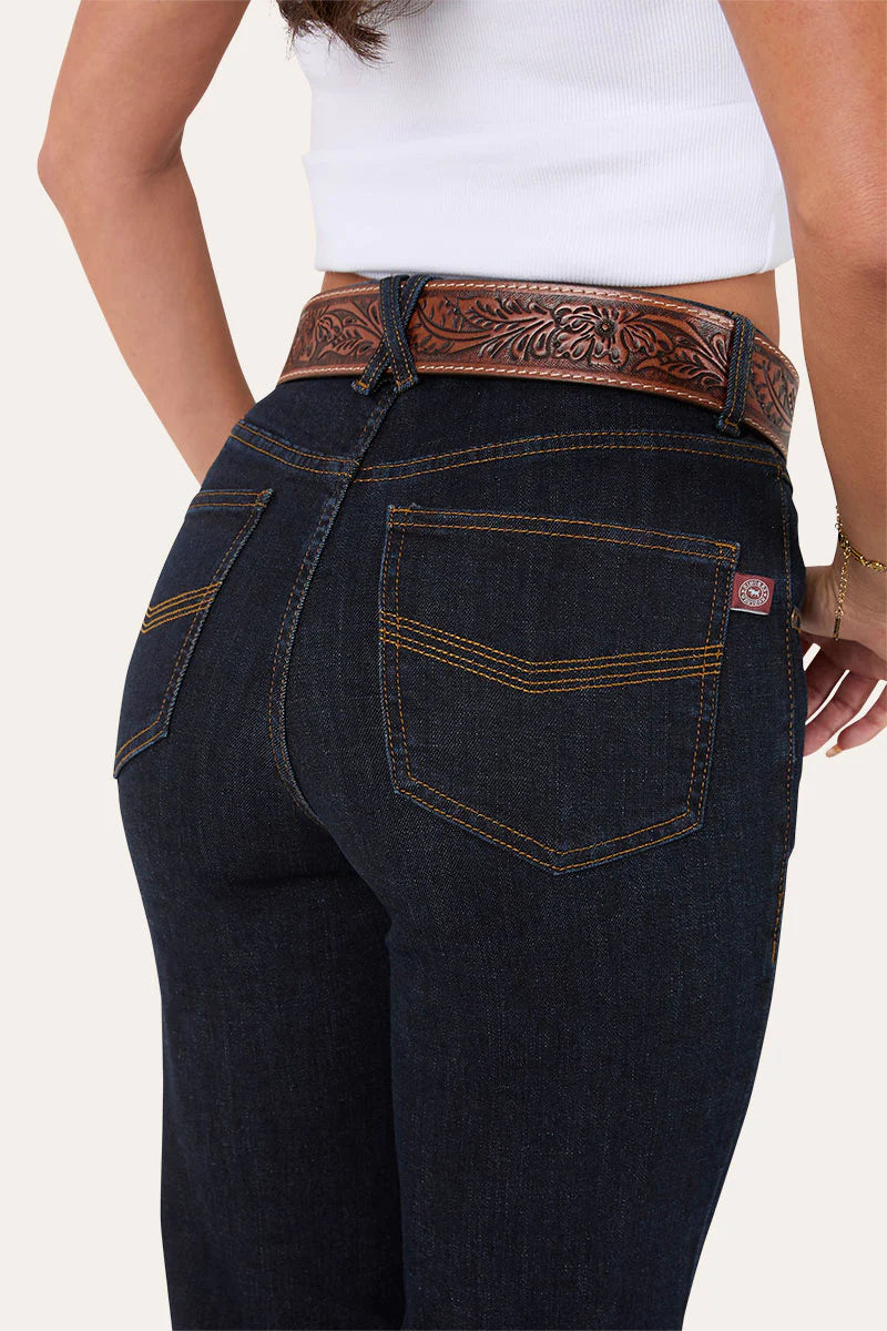 Edith Woman’s High Rise Bootleg Jeans - Dark Blue