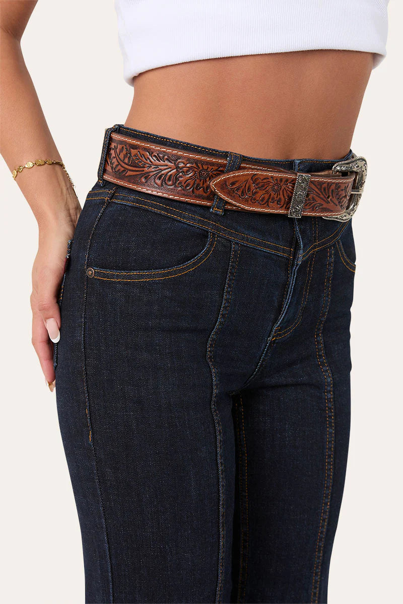 Edith Woman’s High Rise Bootleg Jeans - Dark Blue