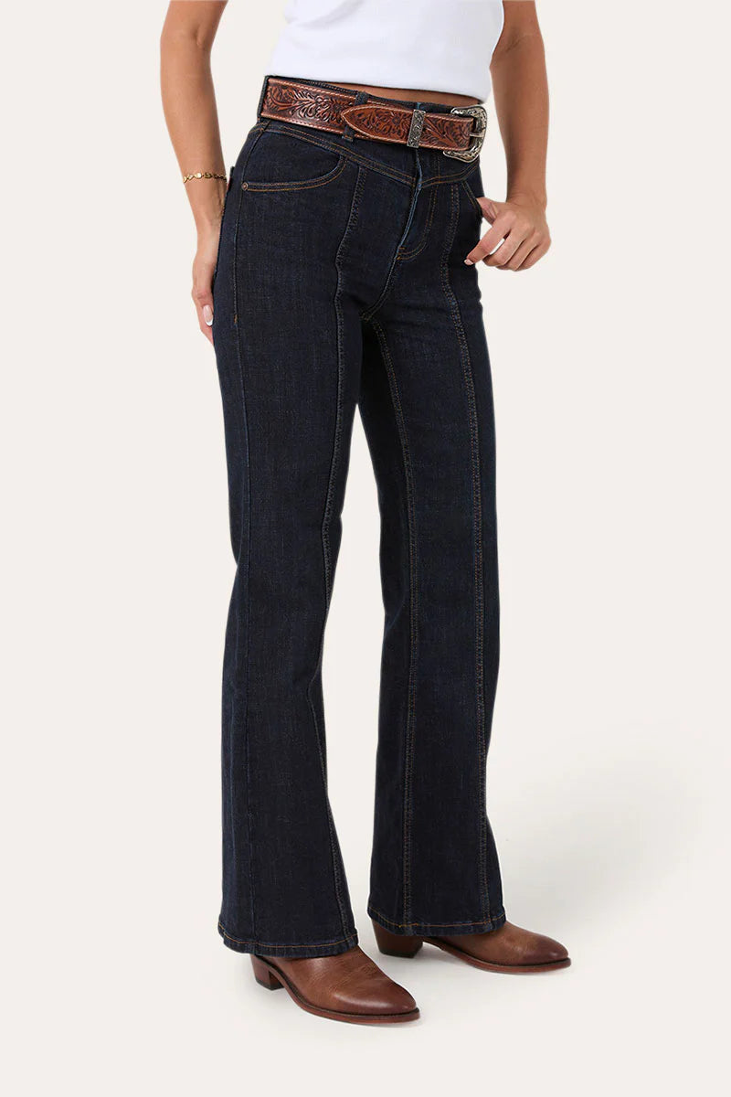Edith Woman’s High Rise Bootleg Jeans - Dark Blue