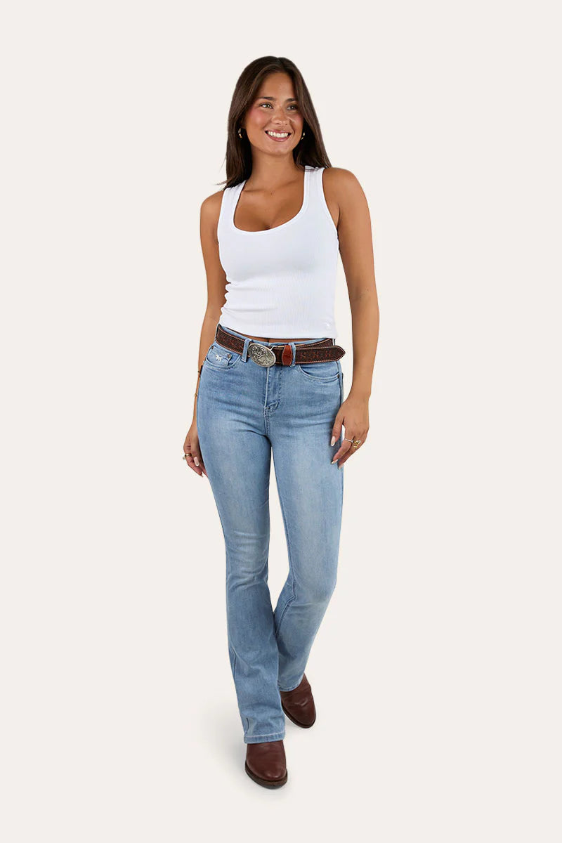 Penny Womens High Rise Bootleg Jean - Light Blue
