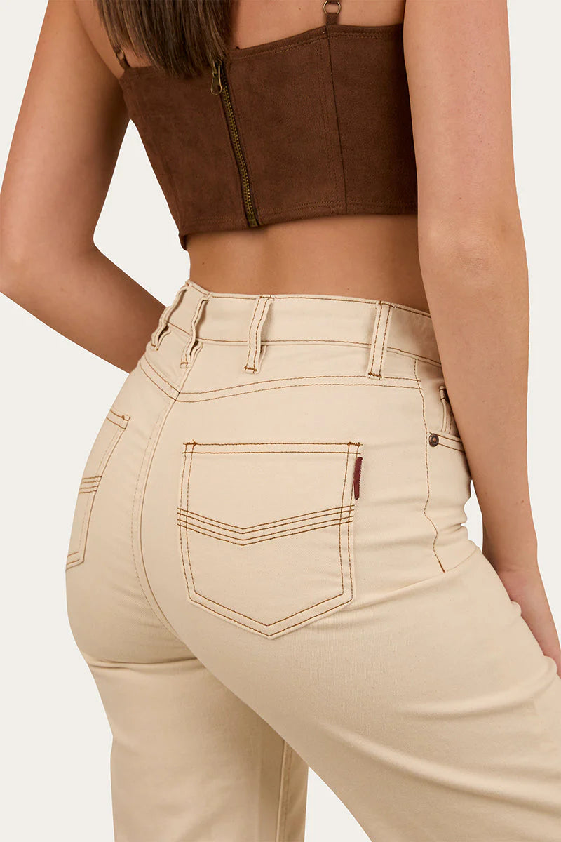Betsy Women’s High Rise Bootleg Jeans - Off White
