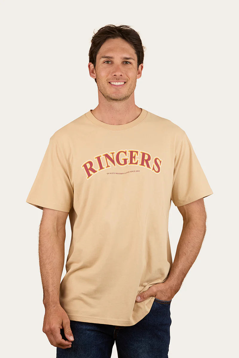 Princeton Men’s Loose fit T-Shirt - Dark Sand / Red