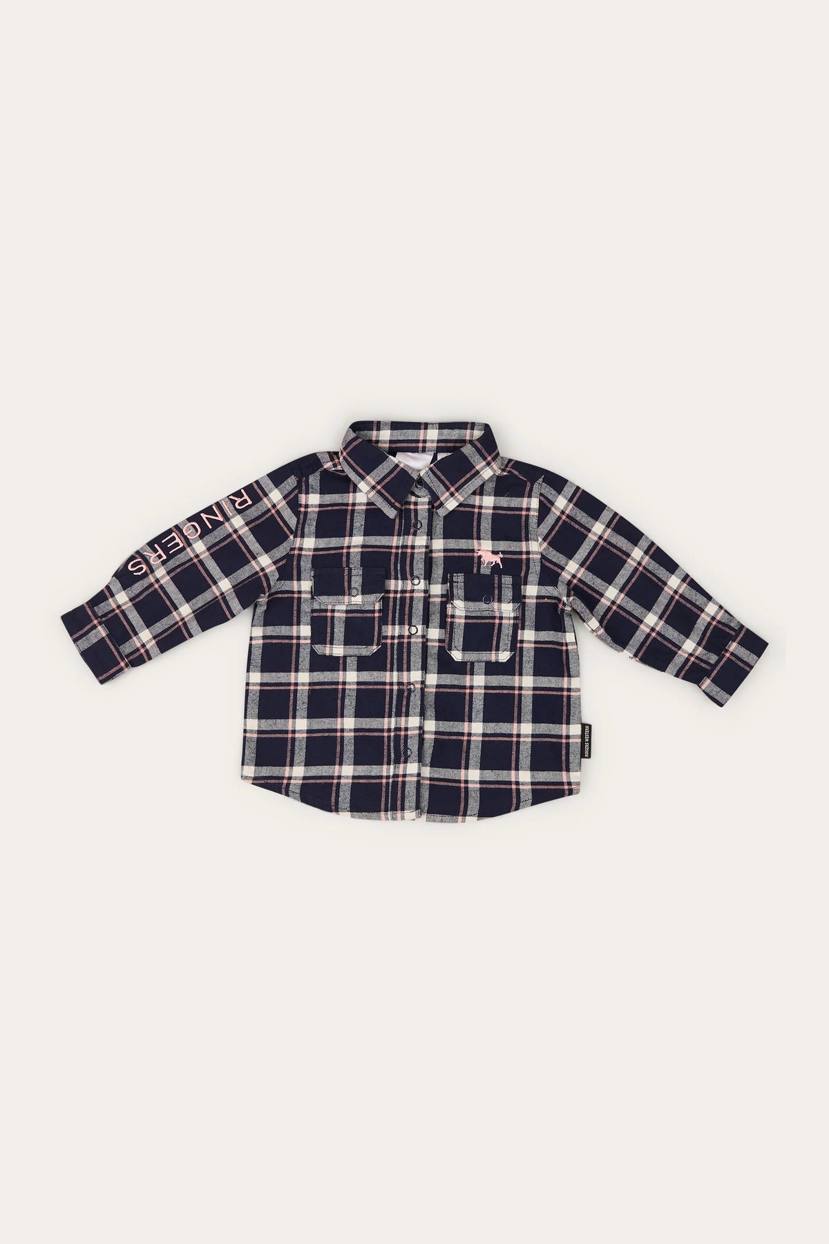 Rory Babies Flannel Shirt - Navy/Pink