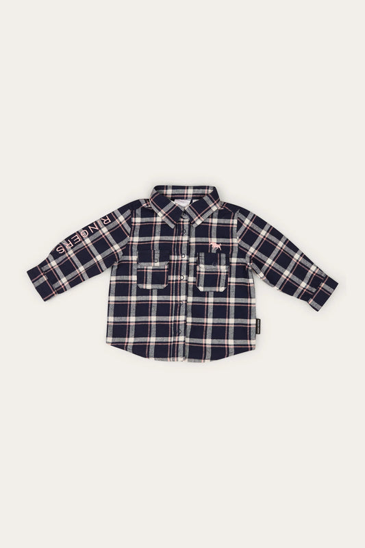 Rory Babies Flannel Shirt - Navy/Pink