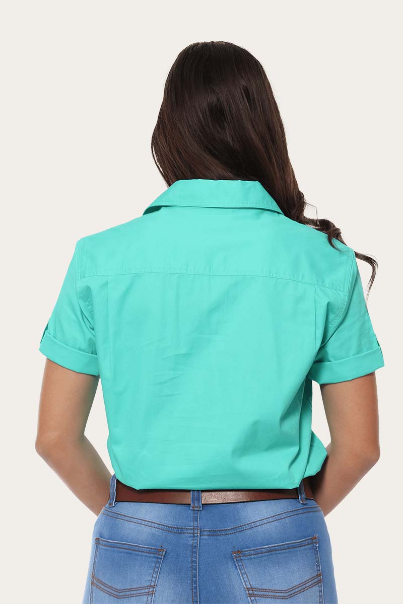 Jules Women’s Half Button Short Sleeve Work Shirt - Mint