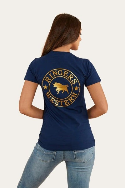 Signature Bull Women’s Classic Fit T-shirt - navy/gold