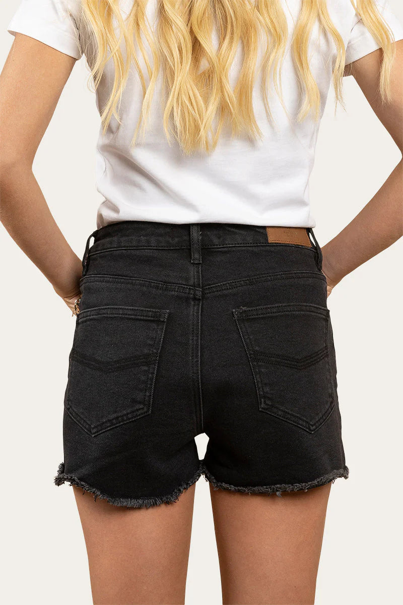 Jessie Womens Mid Rise Ripped Denim Short