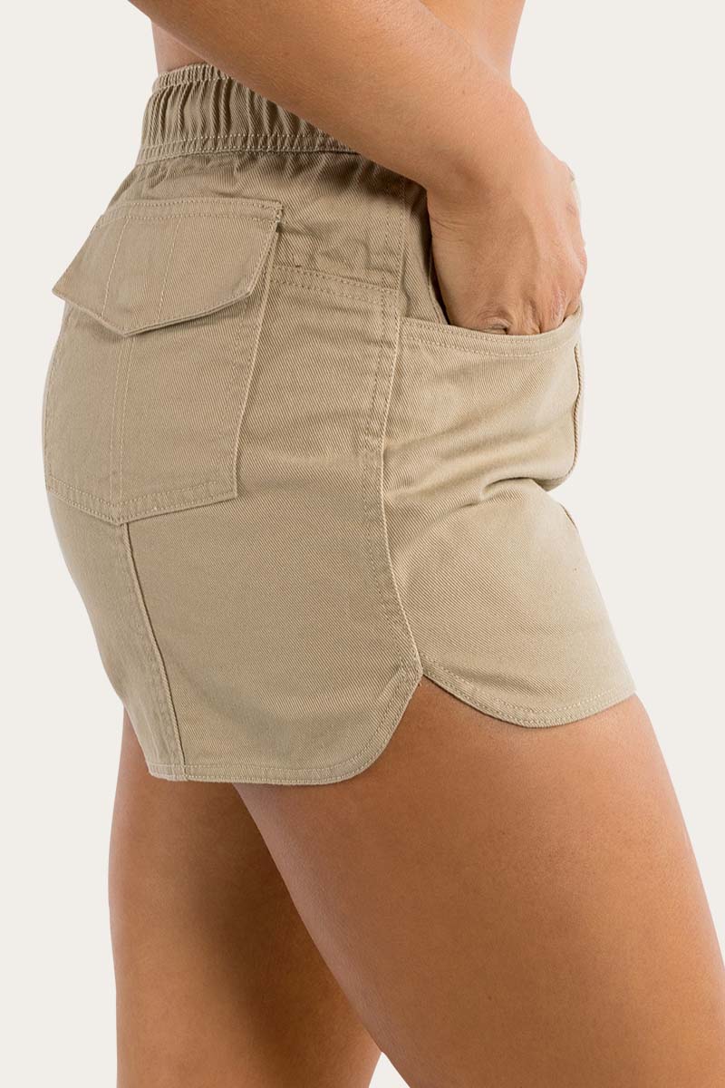Tora Womens Heavy Weight Ruggers - Camel with Dark Navy