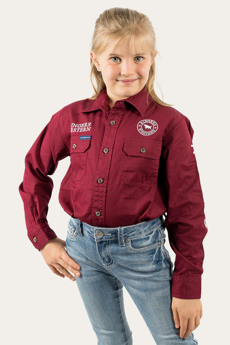 Jackaroo Kids L/S Full Button Embroidered Workshirt