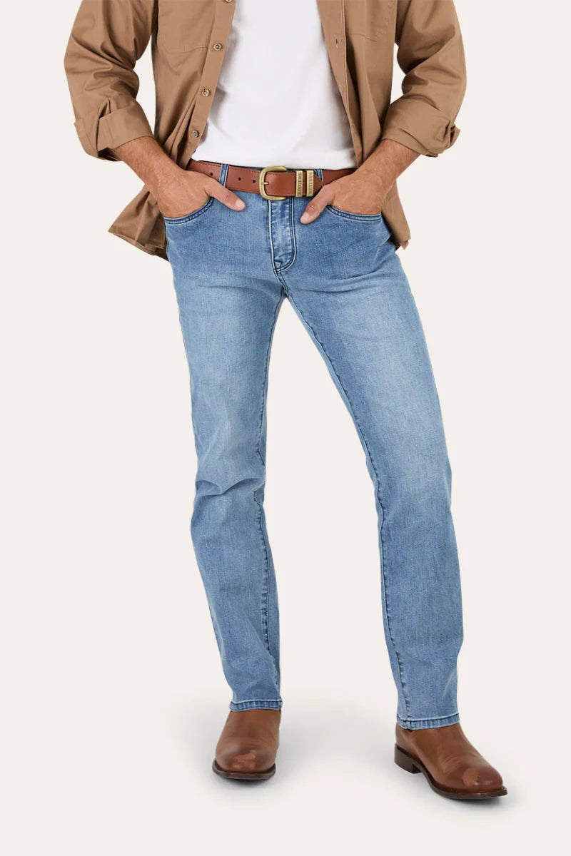 Mitchell Mens Straight Leg Jeans - Light Blue
