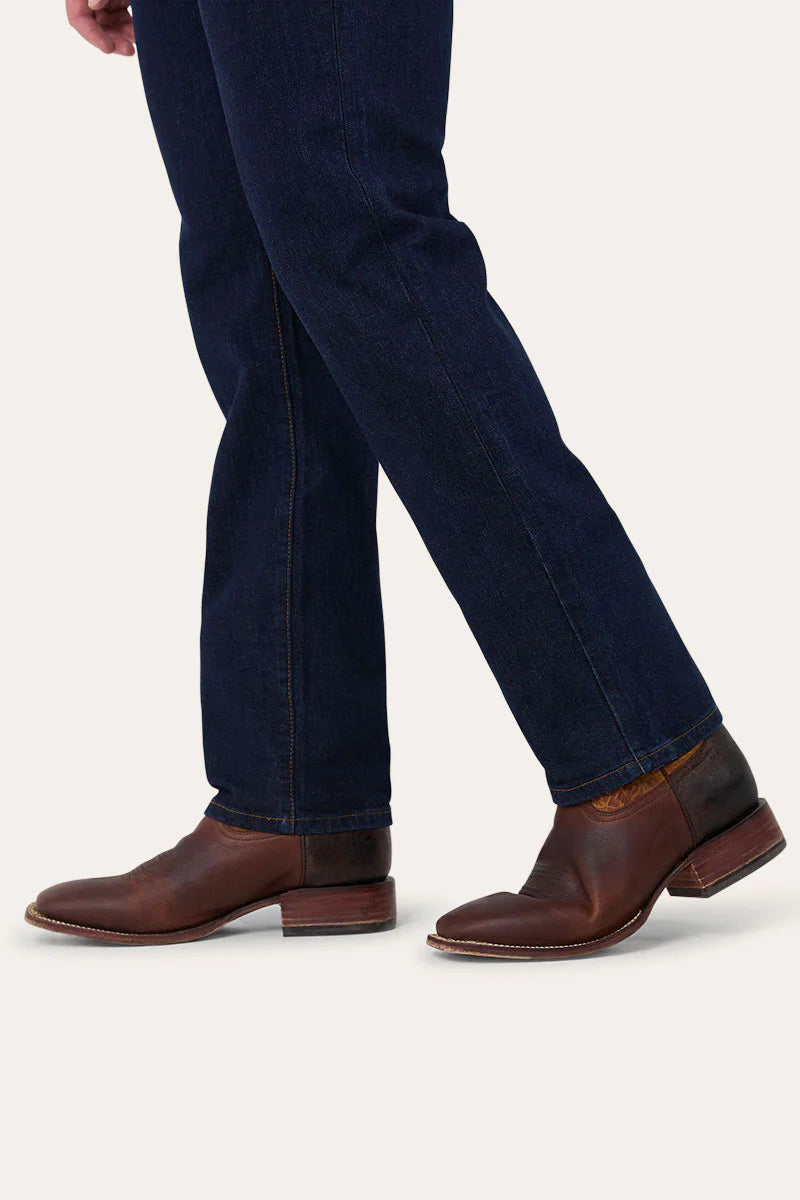 Mitchell Mens Straight Leg Jeans - Dark Blue