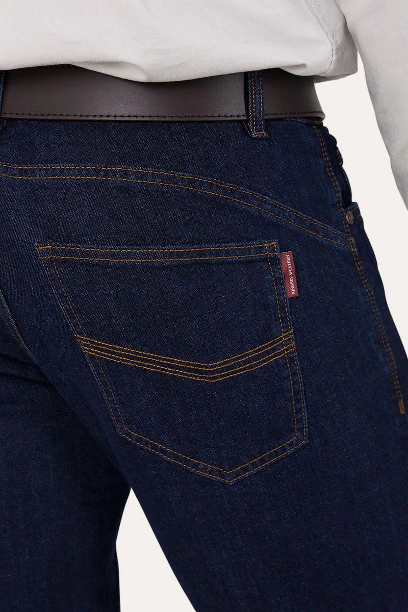 Mitchell Mens Straight Leg Jeans - Dark Blue