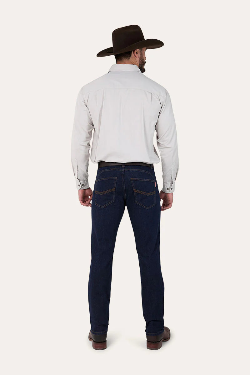 Mitchell Mens Straight Leg Jeans - Dark Blue